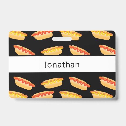 Badge Nom de hot-dog de production alimentaire (Avant)