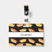 Badge Nom de hot-dog de production alimentaire (Avant avec clip)