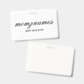 Badge Nom de la calligraphie personnalisée de la meilleu (Front & Back)