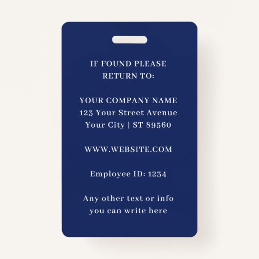 Badge Nom de la compagnie Nom de la compagnie (Dos)