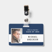 Badge Nom de la photo de la classe scolaire de couleur m (Avant avec clip)