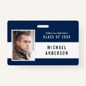 Badge Nom de la photo de la classe scolaire de couleur m (Devant)