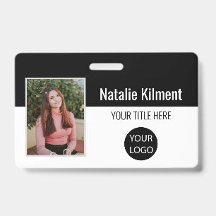 Badge Nom de la photo de l'employé Code de la barre de
