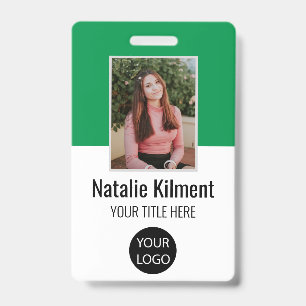 Badge Nom de la photo de l'employé Code de la barre de