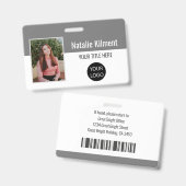 Badge Nom de la photo de l'employé Code de la barre de l (Avant & arrière)