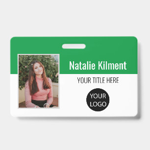 Badge Nom de la photo de l'employé Code de la barre de l