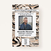 Badge Nom de la photo de l'employé Code de la barre de l (Devant)