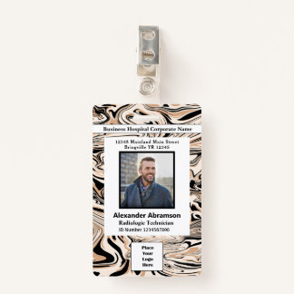 Badge Nom de la photo de l'employé Code de la barre de l