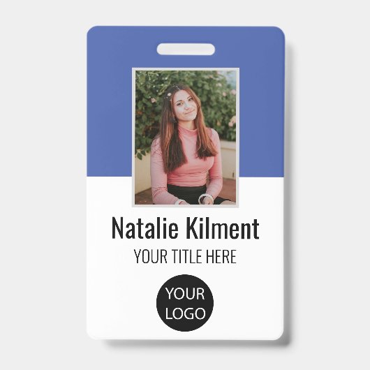 Badge Nom de la photo de l'employé Code de la barre de l (Avant)