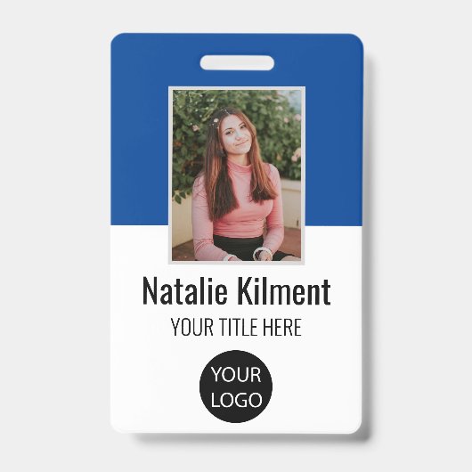 Badge Nom de la photo de l'employé Code de la barre de l (Avant)