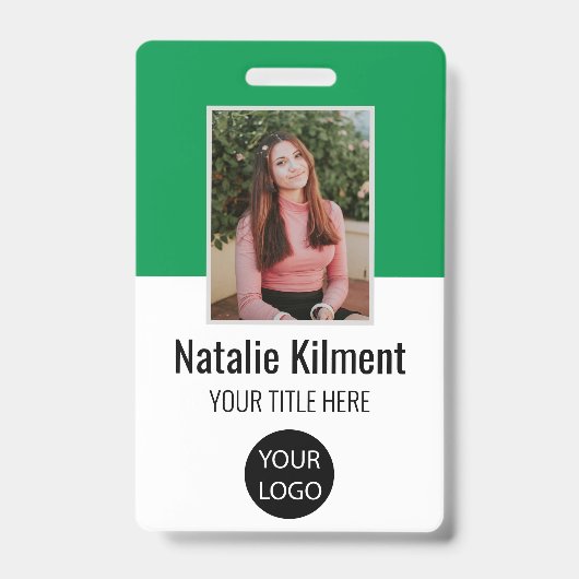 Badge Nom de la photo de l'employé Code de la barre de l (Avant)