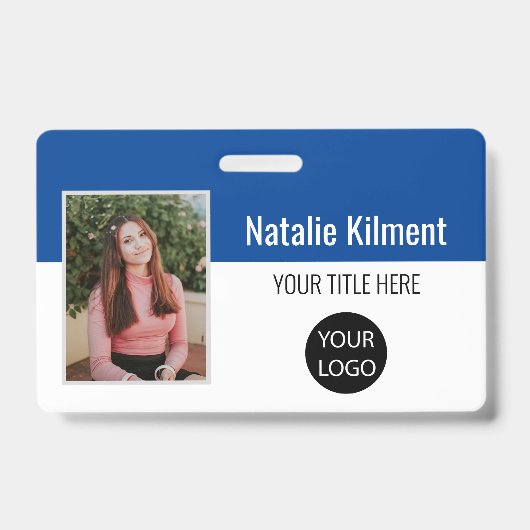 Badge Nom de la photo de l'employé Code de la barre de l (Avant)