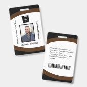 Badge Nom de la photo de l'employé Code de la barre du l (Avant & arrière)