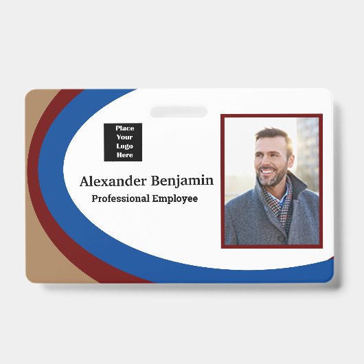 Badge Nom de la photo de l'employé Code de la barre du l (Avant)