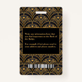 Badge Nom de la photo de l'employé Code de la barre du l (Dos)