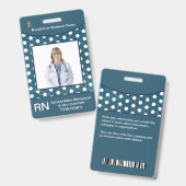 Badge Nom de la photo de l'employé Code de la barre Logo (Avant & arrière)