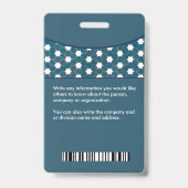 Badge Nom de la photo de l'employé Code de la barre Logo (Arrière)