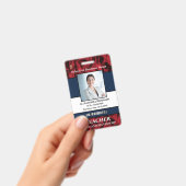 Badge Nom de la photo de l'employé Logo Code à barres pe (Manuel / portable)