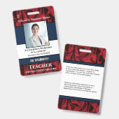 Badge Nom de la photo de l'employé Logo Code à barres pe (Avant & arrière)