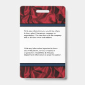 Badge Nom de la photo de l'employé Logo Code à barres pe (Arrière)