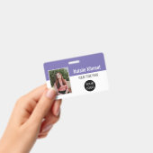 Badge Nom de la photo de l'employé Logo Code-barres Viol (Manuel / portable)