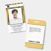 Badge Nom de la photo de l'employé Logo Code de la barre (Avant & arrière)