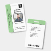 Badge Nom de la photo de l'employé Logo Code de la barre (Avant & arrière)