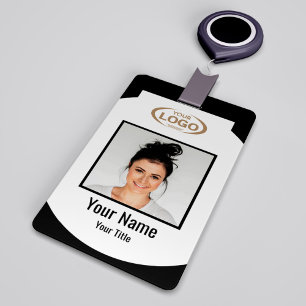 Badge Nom de la photo de l'employé Logo de l'entreprise