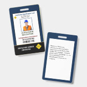 Badge Nom de la photo d'employé Carte d'identification p (Avant & arrière)