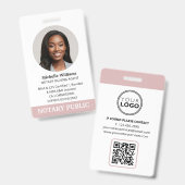 Badge Nom de l'agent de signature du prêt public notaire (Avant & arrière)