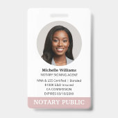 Badge Nom de l'agent de signature du prêt public notaire (Avant)