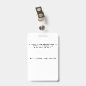 Badge Nom de l'employé Balises d'identification Balise B (Arrière avec clip)