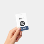 Badge Nom de l'employé bleu marine Logo de l'entreprise  (Handheld)