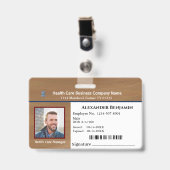 Badge Nom de l'employé Carte d'identification personnali (Avant avec clip)