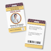 Badge Nom de l'employé Code de la barre du logo photo pe (Avant & arrière)