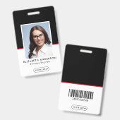 Badge Nom de l'employé de l'entreprise Photo Logo ID  (Avant & arrière)