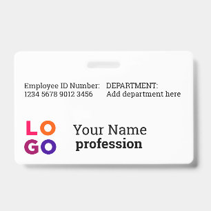 Badge Nom de l'employé de l'entreprise, titre, code barr