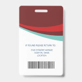 Badge Nom de l'employé de l'ID de médecin personnalisé (Dos)