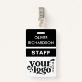 Badge Nom de l'employé Étiquette Logo d'entreprise perso (Devant avec clip)