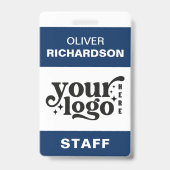 Badge Nom de l'employé Étiquette personnalisée Logo d'en (Avant)