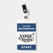Badge Nom de l'employé Étiquette personnalisée Logo d'en (Avant avec clip)