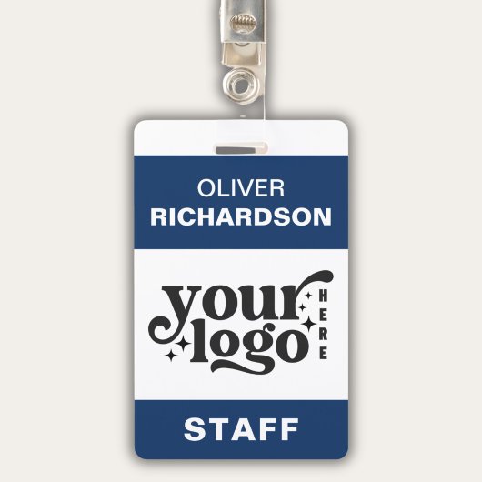 Badge Nom de l'employé Étiquette personnalisée Logo d'en