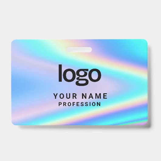 Badge Nom de l'employé holographique personnalisé, logo, (Avant)