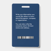 Badge Nom de l'employé ID Carte d'identité Logo Personna (Arrière)