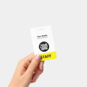 Badge Nom de l'employé jaune Logo de l'entreprise Code Q (Manuel / portable)