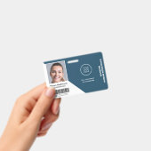 Badge Nom de l'employé Logo de l'entreprise Code-barres  (À main)