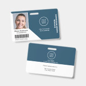 Badge Nom de l'employé Logo de l'entreprise Code-barres  (Recto et verso)