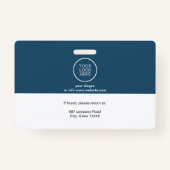 Badge Nom de l'employé Logo de l'entreprise Code-barres  (Dos)