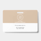 Badge Nom de l'employé Logo de l'entreprise Code-barres  (Arrière)