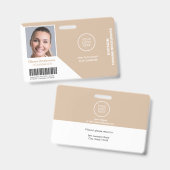 Badge Nom de l'employé Logo de l'entreprise Code-barres  (Avant & arrière)